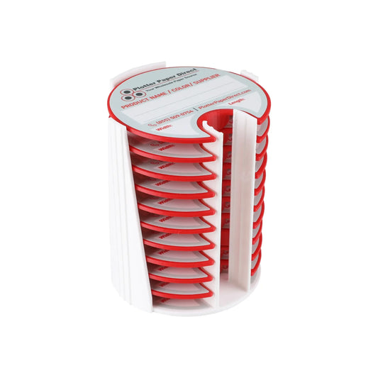 Kit of 10 Rewritable Red Lids for 3" Core Media Rolls + 1 White Bench Organizer for 2" & 3" Cores – Durable Storage & Organization for Print Shops and Studios