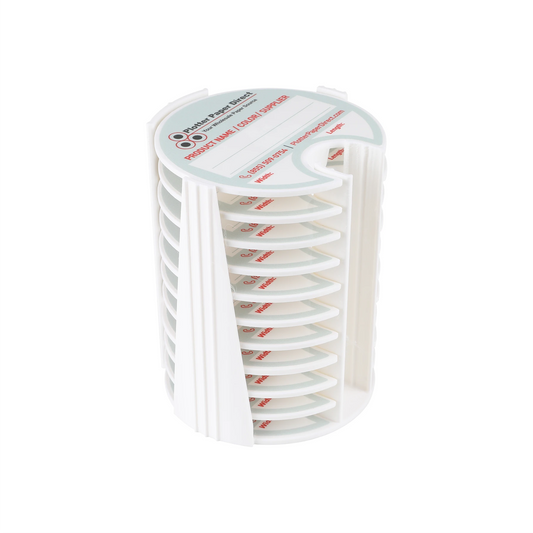 Kit of 10 Rewritable White Lids for 3" Core Media Rolls + 1 White Bench Organizer for 2" & 3" Cores – Durable Storage & Organization for Print Shops and Studios