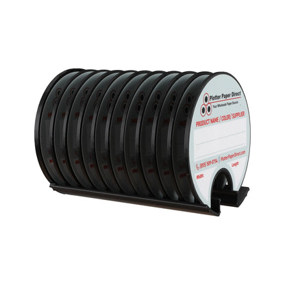 Kit of 10 Rewritable Black Lids for 3" Core Media Rolls + 1 Black Magnetic Wall Organizer for 2" & 3" Cores – Durable Storage Solution for Print & Sign Shops
