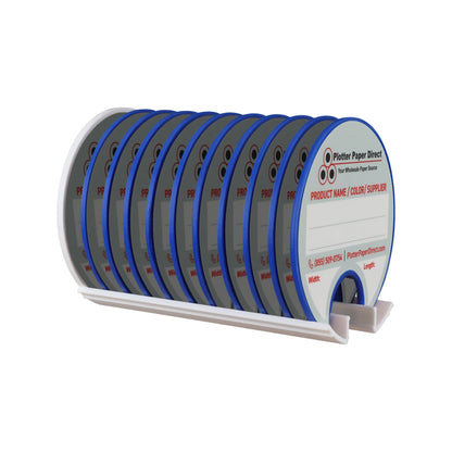 Kit of 10 Rewritable Blue Lids for 3" Core Media Rolls + 1 White Magnetic Wall Organizer for 2" & 3" Cores – Durable Storage Solution for Print & Sign Shops