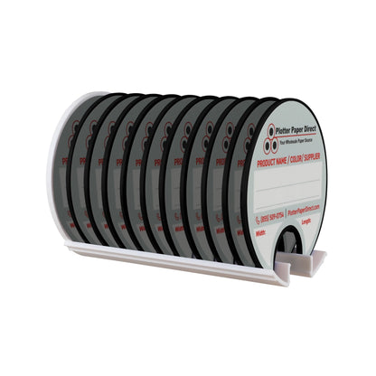 Kit of 10 Rewritable Black Lids for 3" Core Media Rolls + 1 White Magnetic Wall Organizer for 2" & 3" Cores – Durable Storage Solution for Print & Sign Shops
