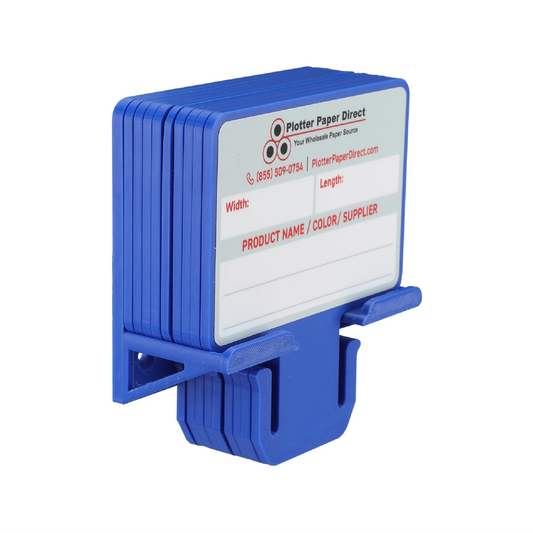 Blue MediaCards Kit for Vinyl Roll Storage – 10 Writable Double-Sided Cards for 2" Core Rolls with Blue Magnetic Organizer – Label & Track Media Easily