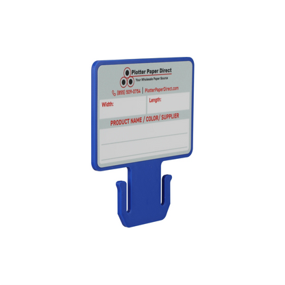 Blue MediaCards for Vinyl Roll Storage – Writable Labeling Cards for 2" Core Rolls – Double-Sided Design with Fields for Product & Order Info