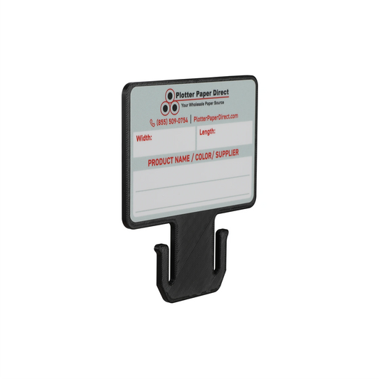 Black MediaCards for Vinyl Roll Storage – Writable Labeling Cards for 2" Core Rolls – Double-Sided Design with Fields for Product & Order Info