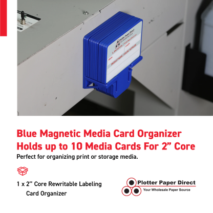 Blue Magnetic MediaCards Organizer, Store up to 10 MediaCards for 2" Core