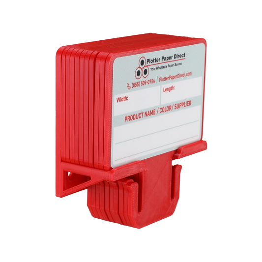 Red MediaCards Kit for Vinyl Roll Storage – 10 Writable Double-Sided Cards for 2" Core Rolls with Red Magnetic Organizer – Label & Track Media Easily