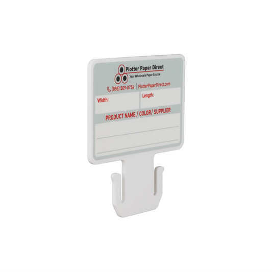 White MediaCards for Vinyl Roll Storage – Writable Labeling Cards for 2" Core Rolls – Double-Sided Design with Fields for Product & Order Info