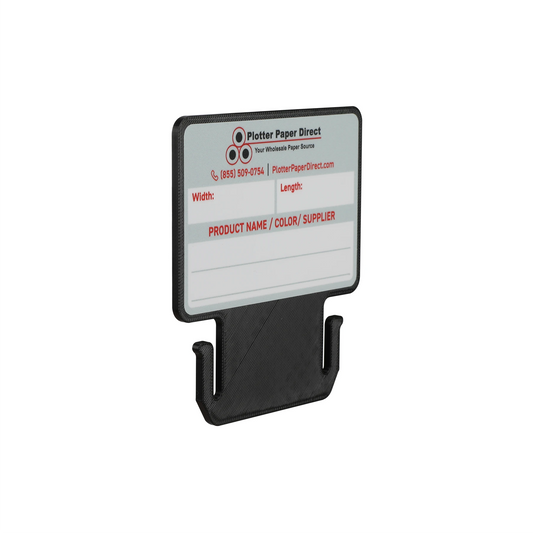Black MediaCards for Vinyl Roll Storage – Writable Labeling Cards for 3" Core Rolls – Double-Sided Design with Fields for Product & Order Info