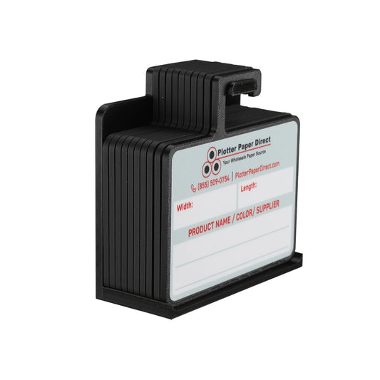 Kit of 10 Black Rewritable MediaCards Hooks + Black Magnetic Wall Organizer – Dry-Erase Labeling Kit for Vinyl Roll Storage in Print & Sign Shops