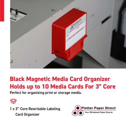 Red Magnetic MediaCards Organizer, Store up to 10 MediaCards for 3" Core