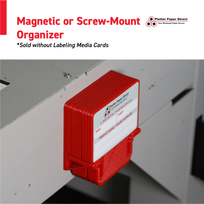 Red Magnetic MediaCards Organizer, Store up to 10 MediaCards for 3" Core