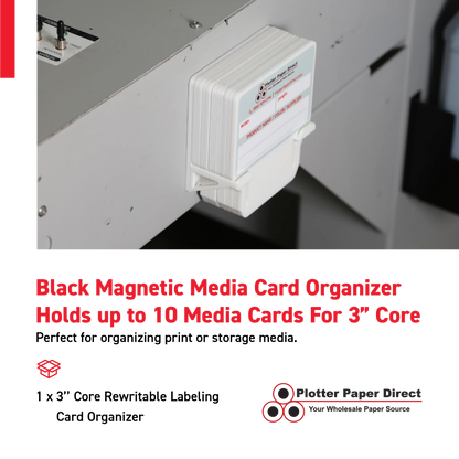 White Magnetic MediaCards Organizer, Store up to 10 MediaCards for 3" Core