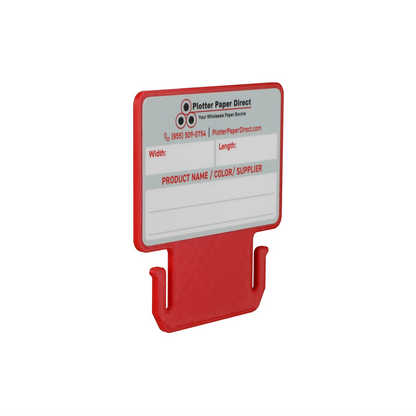 Red MediaCards for Vinyl Roll Storage – Writable Labeling Cards for 3" Core Rolls – Double-Sided Design with Fields for Product & Order Info