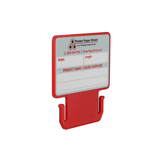 Red MediaCards for Vinyl Roll Storage – Writable Labeling Cards for 3" Core Rolls – Double-Sided Design with Fields for Product & Order Info