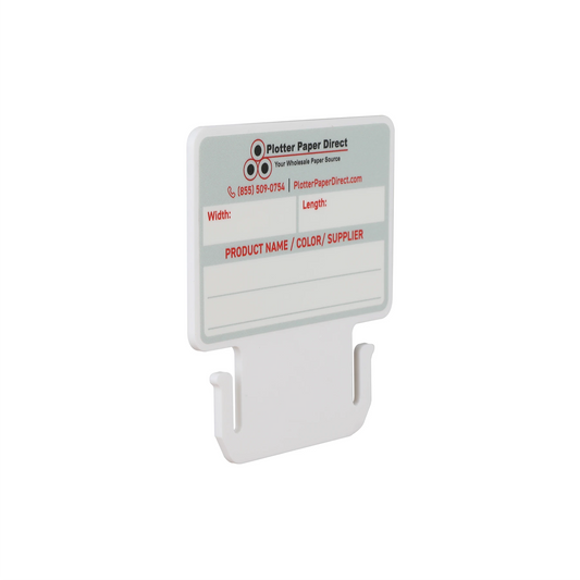 White MediaCards for Vinyl Roll Storage – Writable Labeling Cards for 3" Core Rolls – Double-Sided Design with Fields for Product & Order Info
