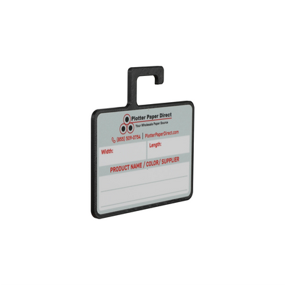 Black MediaCards Hook for Vinyl Roll Storage – Writable Labeling Cards for Vinyl Roll Clips – Double-Sided Design with Fields for Size, Color, Supplier & More