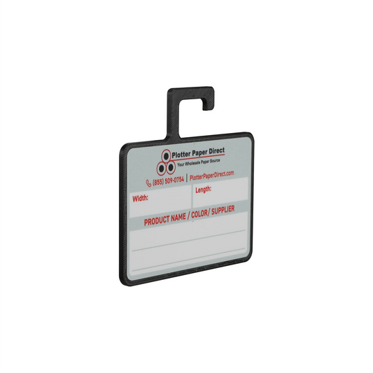 Black MediaCards Hook for Vinyl Roll Storage – Writable Labeling Cards for Vinyl Roll Clips – Double-Sided Design with Fields for Size, Color, Supplier & More