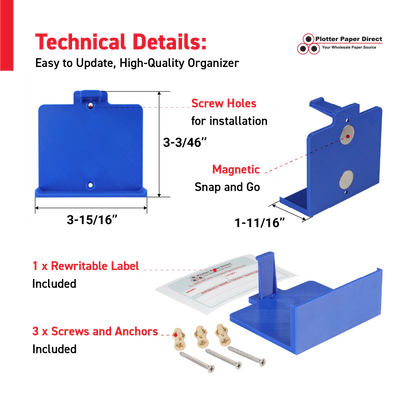 Blue MediaCards Hook Organizer, Store up to 10 MediaCards