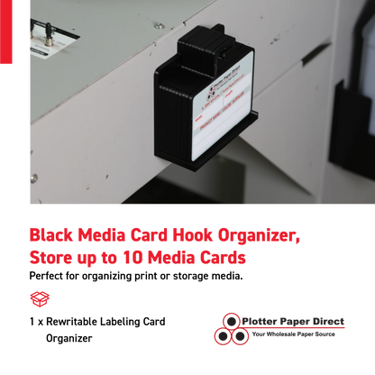 Black MediaCards Hook Organizer, Store up to 10 MediaCards