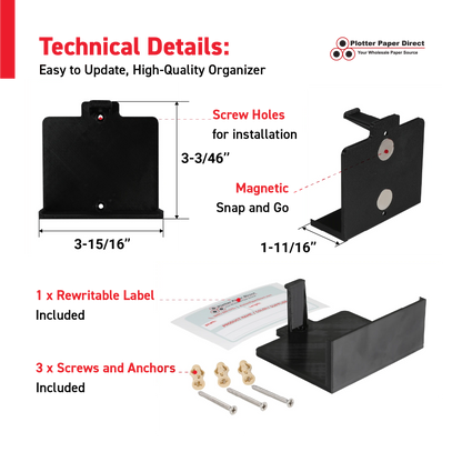 Black MediaCards Hook Organizer, Store up to 10 MediaCards