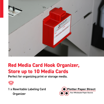 Red MediaCards Hook Organizer, Store up to 10 MediaCards