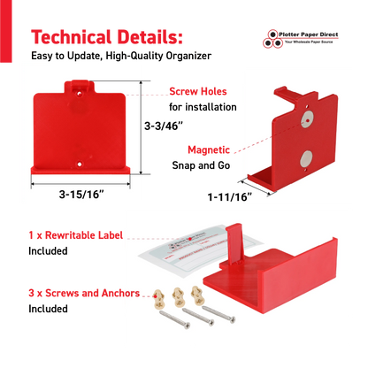 Red MediaCards Hook Organizer, Store up to 10 MediaCards