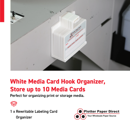 White MediaCards Hook Organizer, Store up to 10 MediaCards