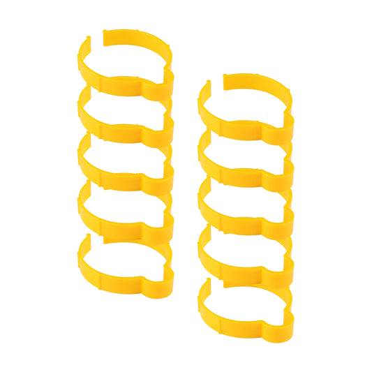 Kit Of 10 Yellow Vinyl Roll Retaining Clips, Quick-Release Plastic Media Holders, No Tape, No Damage, Fits 3" Core, Secures Up to 5" Diameter Rolls