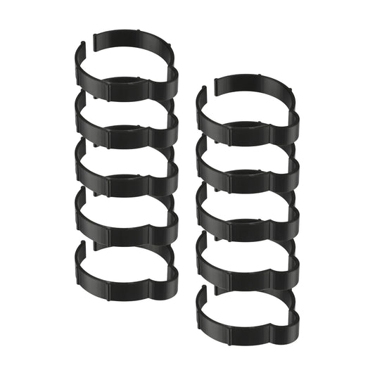 Kit Of 10 Black Vinyl Roll Retaining Clips, Quick-Release Plastic Media Holders, No Tape, No Damage, Fits 3" Core, Secures Up to 5" Diameter Rolls