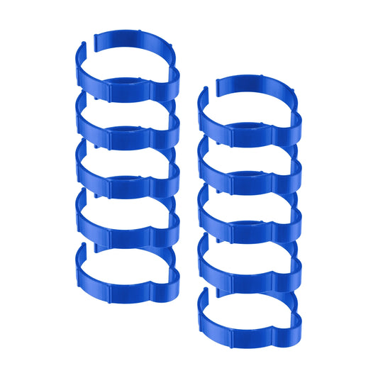 Kit Of 10 Blue Vinyl Roll Retaining Clips, Quick-Release Plastic Media Holders, No Tape, No Damage, Fits 3" Core, Secures Up to 5" Diameter Rolls