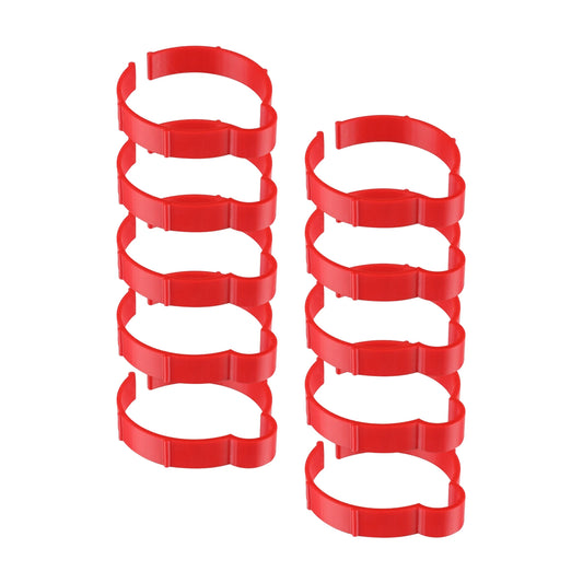 Kit Of 10 Red Vinyl Roll Retaining Clips, Quick-Release Plastic Media Holders, No Tape, No Damage, Fits 3" Core, Secures Up to 5" Diameter Rolls