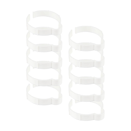 Kit Of 10 White Vinyl Roll Retaining Clips, Quick-Release Plastic Media Holders, No Tape, No Damage, Fits 3" Core, Secures Up to 5" Diameter Rolls
