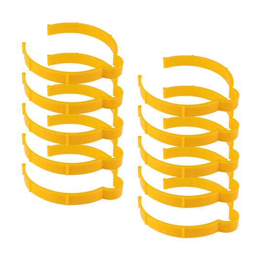 Kit Of 10 Yellow Vinyl Roll Retaining Clips, Quick-Release Plastic Media Holders, No Tape, No Damage, Fits 4" Core, Secures Up to 6" Diameter Rolls