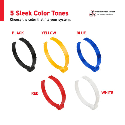 Vinyl Roll Storage Kit – 10 Blue Retaining Clips & 10 Blue Writable MediaCards | Quick-Release Holders for 4" Core, Up to 6" Rolls | Double-Sided Labeling for Size, Color & Supplier