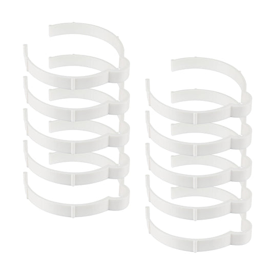 Kit Of 10 White Vinyl Roll Retaining Clips, Quick-Release Plastic Media Holders, No Tape, No Damage, Fits 4" Core, Secures Up to 6" Diameter Rolls
