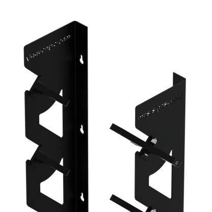 2-Pack Wall Mounted Vinyl Roll Storage Racks – Black Aluminum with Black ABS Swivel Arms, Holds 10 Rolls Total, Space-Saving Organizer for Print Shops, Studios & Craft Rooms