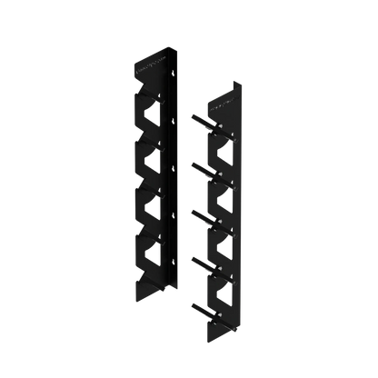 Black Aluminum Wall Mounted Vinyl Roll Storage Rack with Black V-Bracket ABS Plastic Swivel Arm – Holds 5 Vinyl Rolls, Space-Saving Organizer for Studios & Print Shops