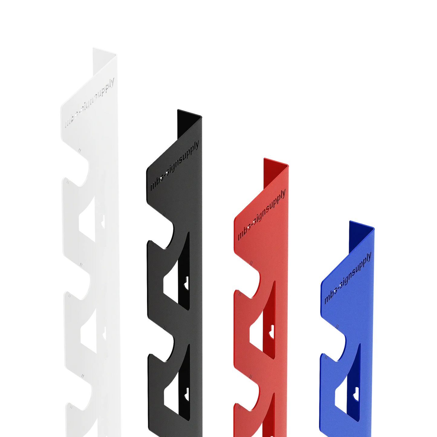 2-Pack Wall Mounted Vinyl Roll Storage Racks – Blue Aluminum with Black ABS Swivel Arms, Holds 10 Rolls Total, Space-Saving Organizer for Print Shops, Studios & Craft Rooms
