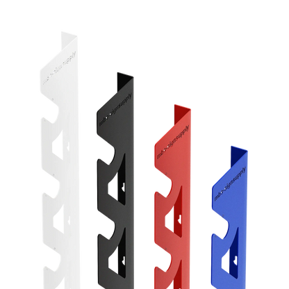 2-Pack Wall Mounted Vinyl Roll Storage Racks – Blue Aluminum with Black ABS Swivel Arms, Holds 10 Rolls Total, Space-Saving Organizer for Print Shops, Studios & Craft Rooms