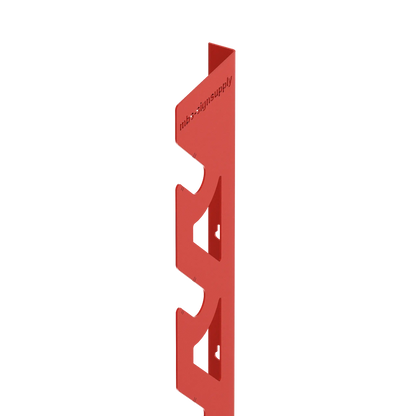Red Aluminum Wall Mounted Vinyl Roll Storage Rack with Blue V-Bracket ABS Plastic Swivel Arm – Holds 5 Vinyl Rolls, Space-Saving Organizer for Studios & Print Shops