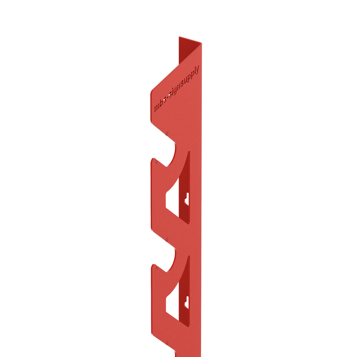 Red Aluminum Wall Mounted Vinyl Roll Storage Rack with Black V-Bracket ABS Plastic Swivel Arm – Holds 5 Vinyl Rolls, Space-Saving Organizer for Studios & Print Shops