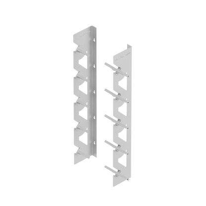 White Aluminum Wall Mounted Vinyl Roll Storage Rack with White V-Bracket ABS Plastic Swivel Arm – Holds 5 Vinyl Rolls, Space-Saving Organizer for Studios & Print Shops